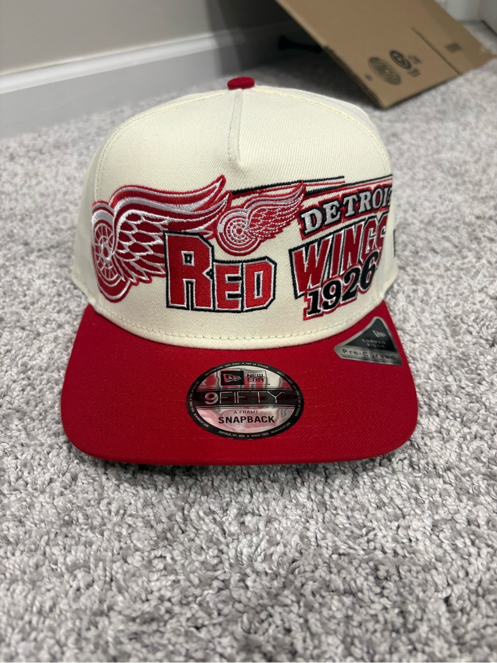 New Era Cream and Red Detroit Red Wings Snapback Hat